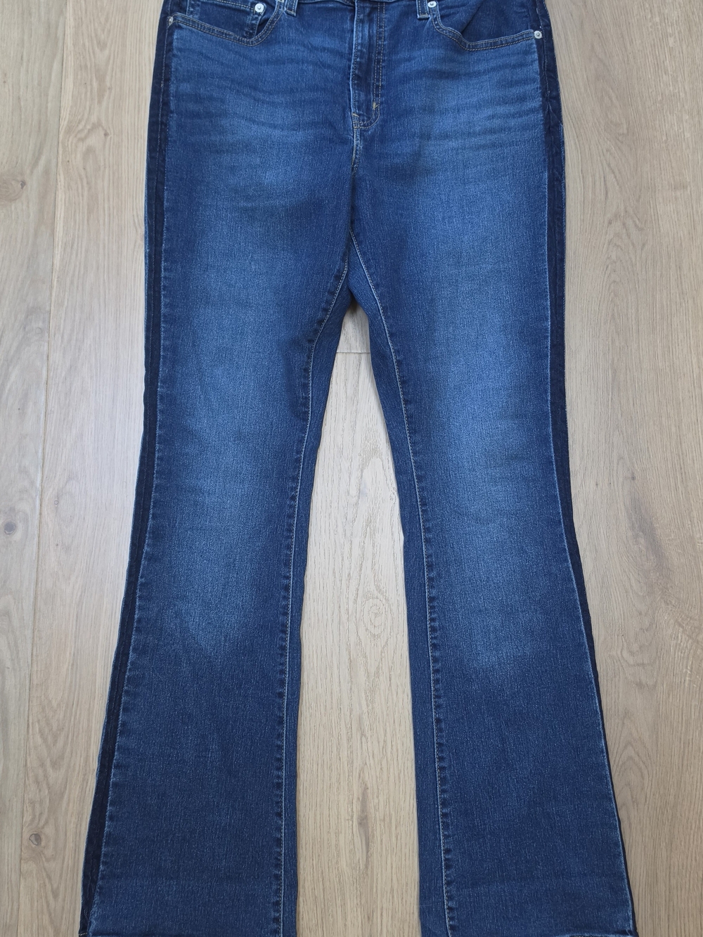 Levi's 725 High Rise Bootcut Jeans Size 32 Dark Side Stripe Stretch NWOT
